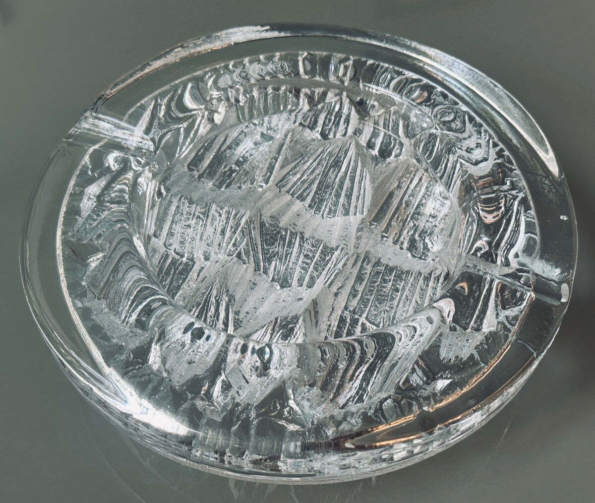 Vintage 1980s Swedish Nybro Glasbruk "Iceberg" Glass Ashtray By Paul Isling photo buy