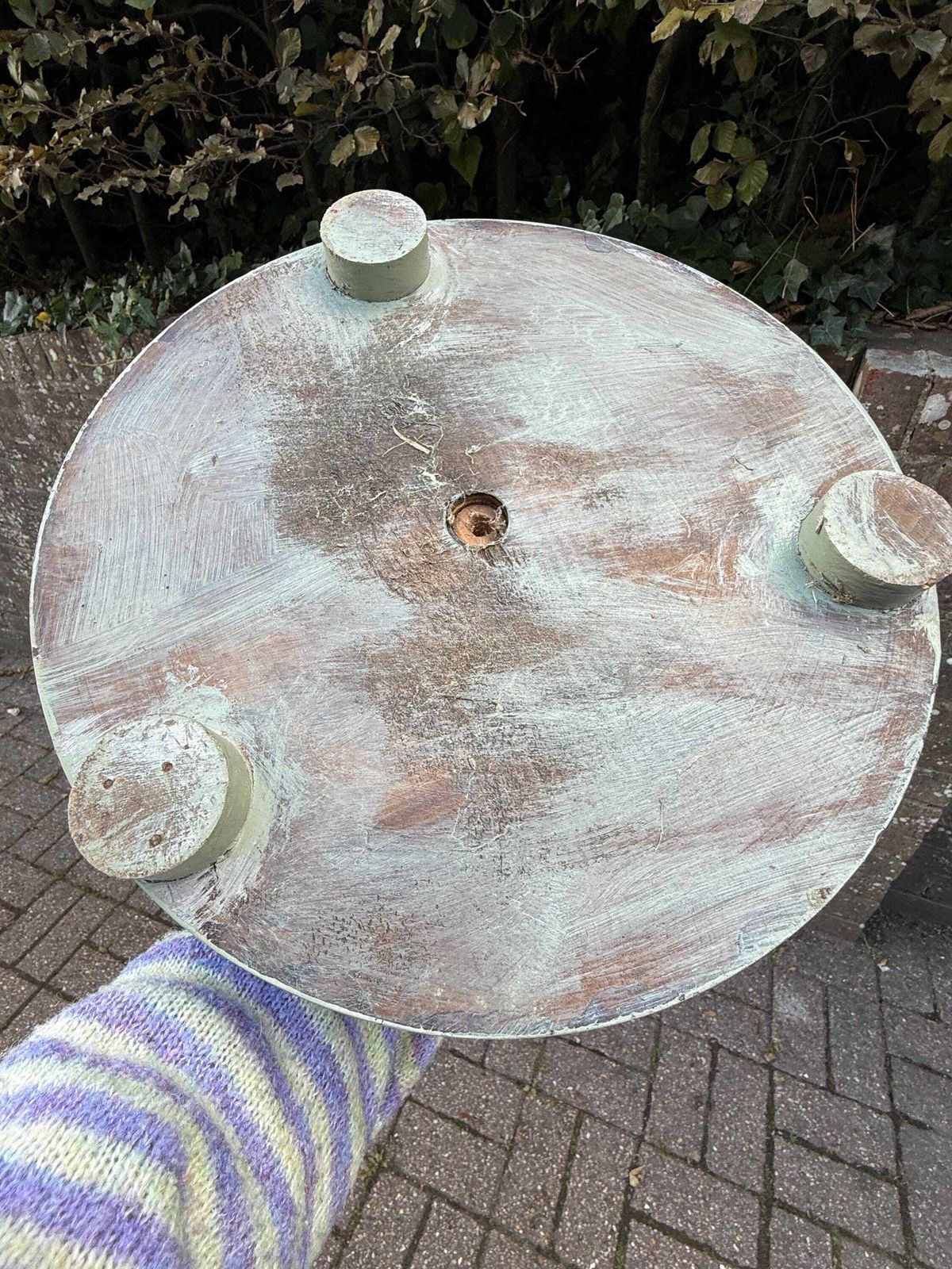 photo for sale Mid Century Tall Painted Green Shabby Chic Wooden Floor Lamp Base, Vintage Retro Lighting, Shabby Chic Cottage Style Standard Lamp 156cm