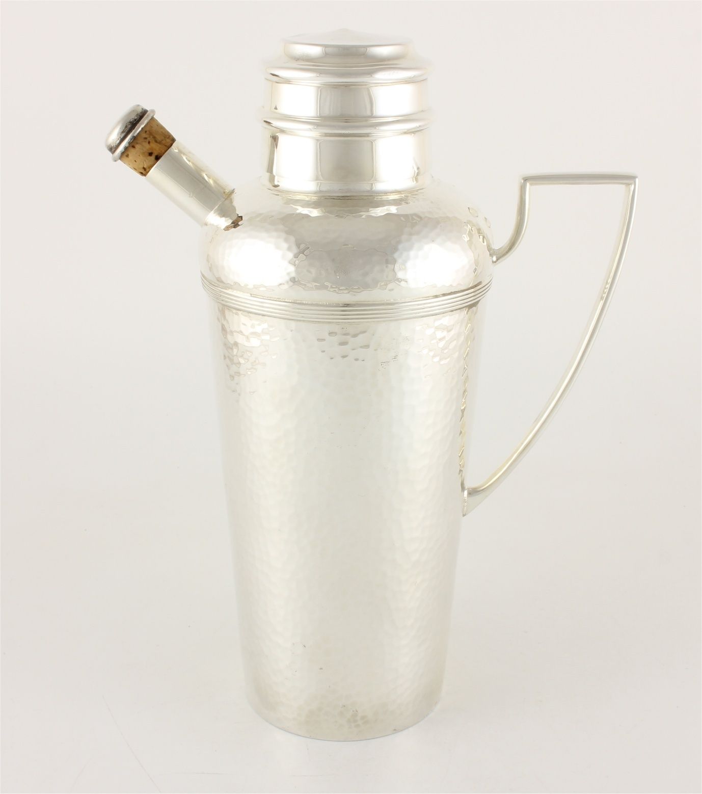 Antique Silver Plate Mappin Webb Cocktail Shaker. Hammered Drinks Mixer. photo Home Decor