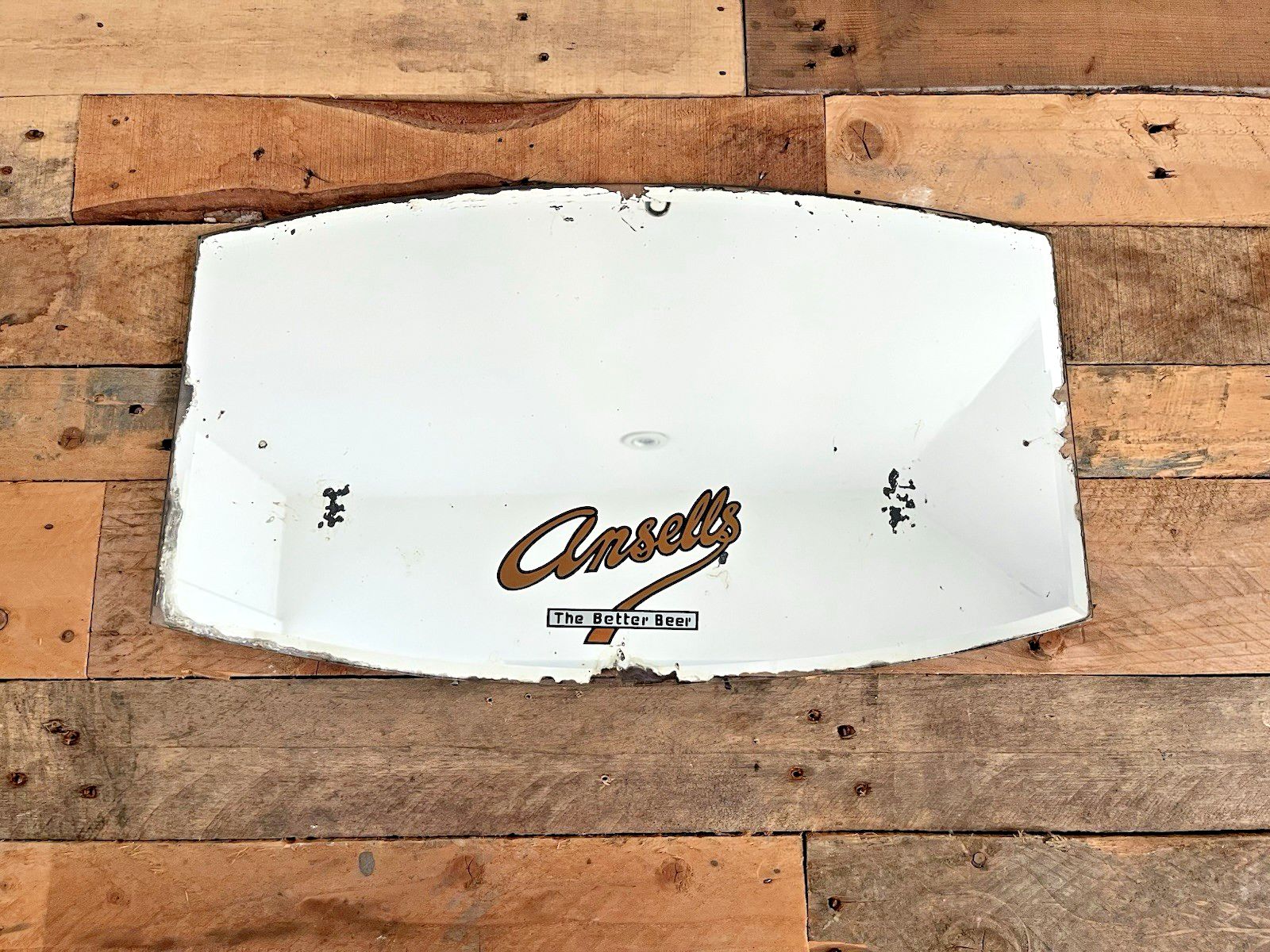 photo for sale Antique Art Deco Ansells The Better Beer Pub Advertising Picture Mirror Plate