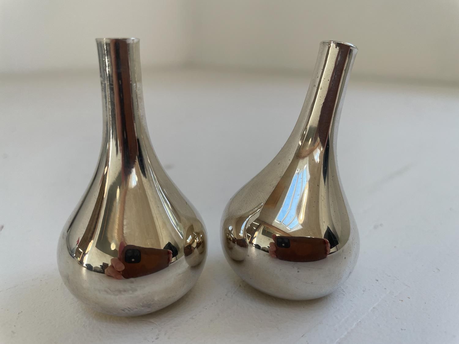 Danish Onion Candle Holders In Gift Box By Jens H. Quistgaard 1960s, Set Of 2. photo Home Decor