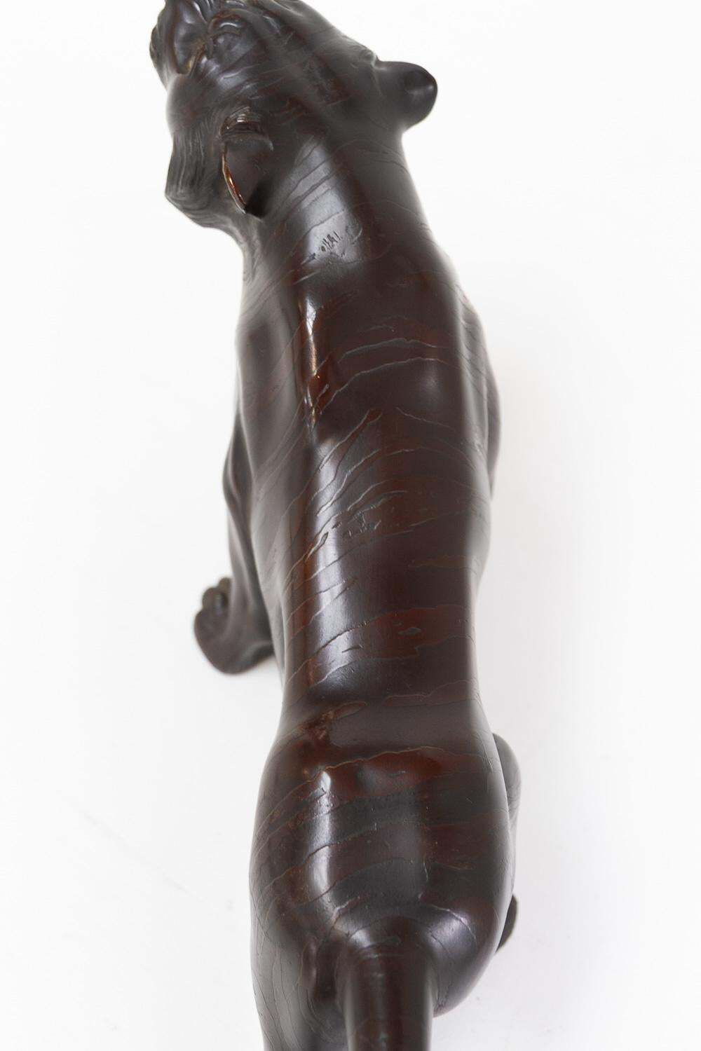 photo buy Japanese Meiji Bronze Tiger Sculpture, 1900s.