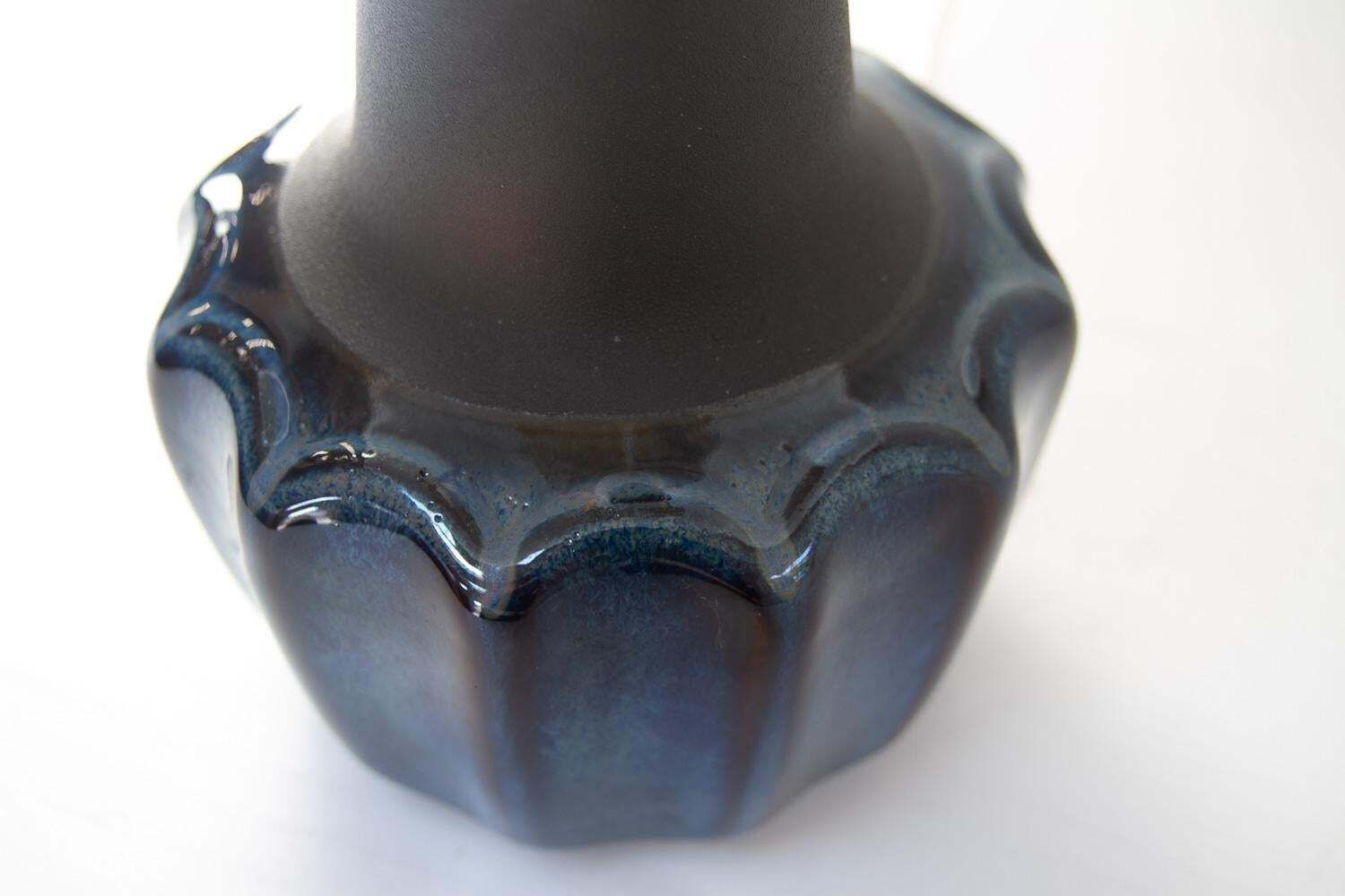 photo furniture Danish Modern Blue Ceramic Table Lamp 1051 By Einar Johansen For Søholm, 1960s.