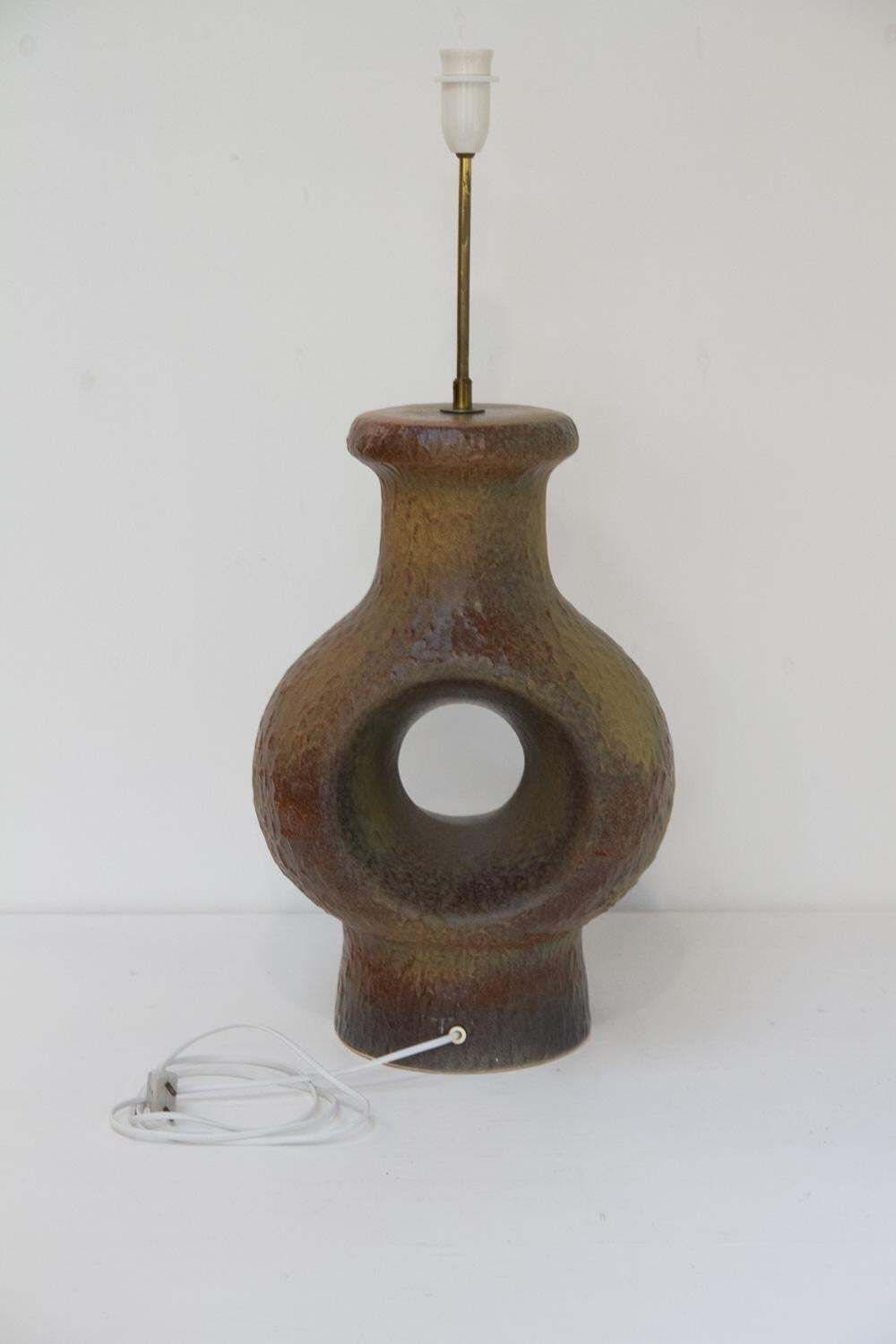 Danish Mid Century Modern Circular Stoneware Floor Lamp, 1960s. photo furniture