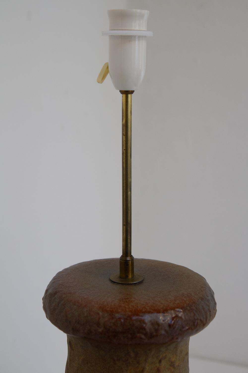 Danish Mid Century Modern Circular Stoneware Floor Lamp, 1960s. photo for sale