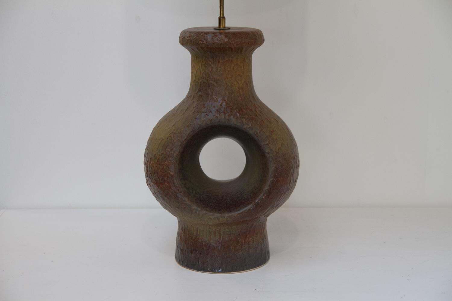 Danish Mid Century Modern Circular Stoneware Floor Lamp, 1960s. photo buy