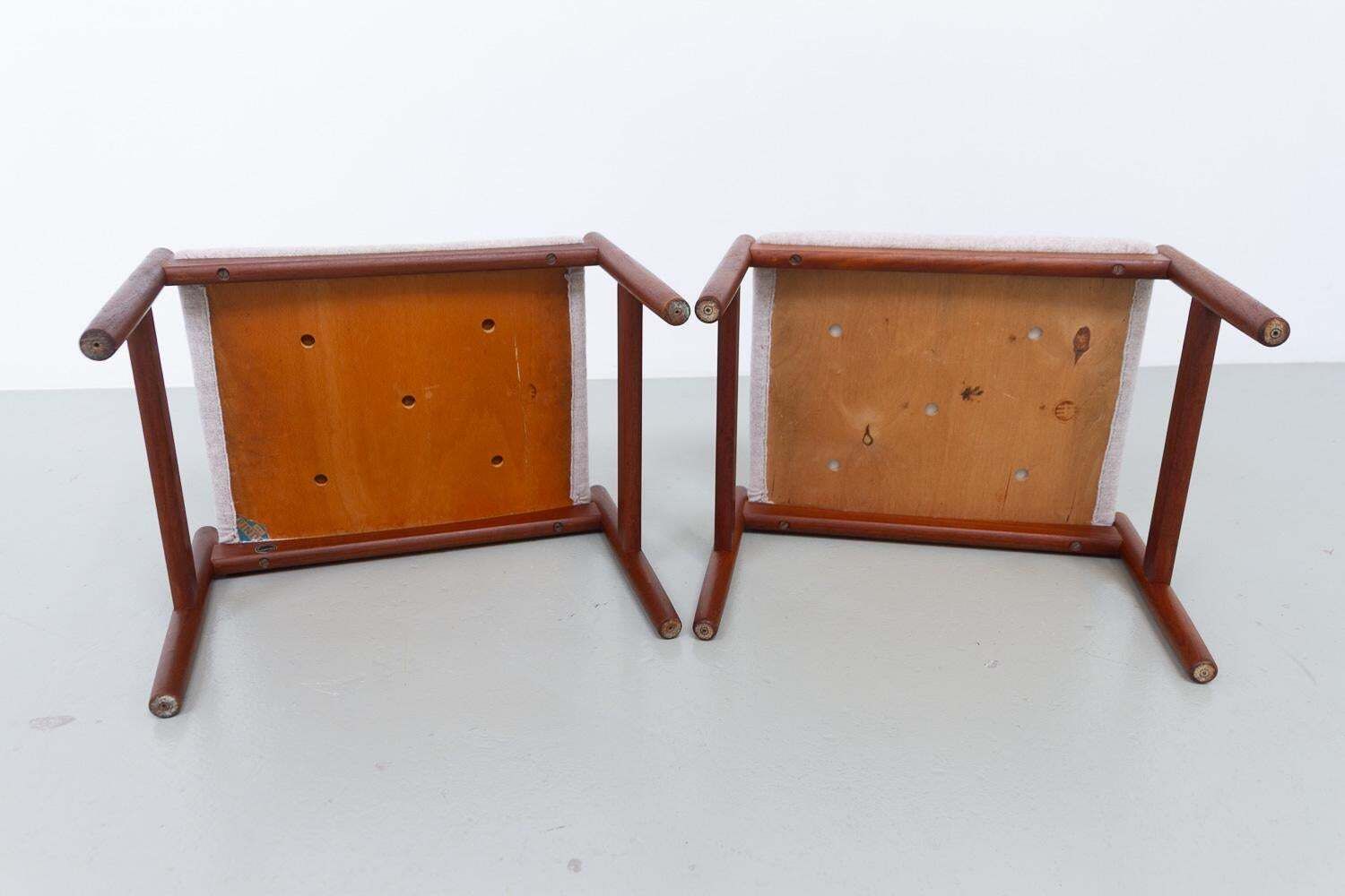 photo furniture Danish Modern Teak And Wool Ottomans By Hugo Frandsen, 1960s, Set Of 2
