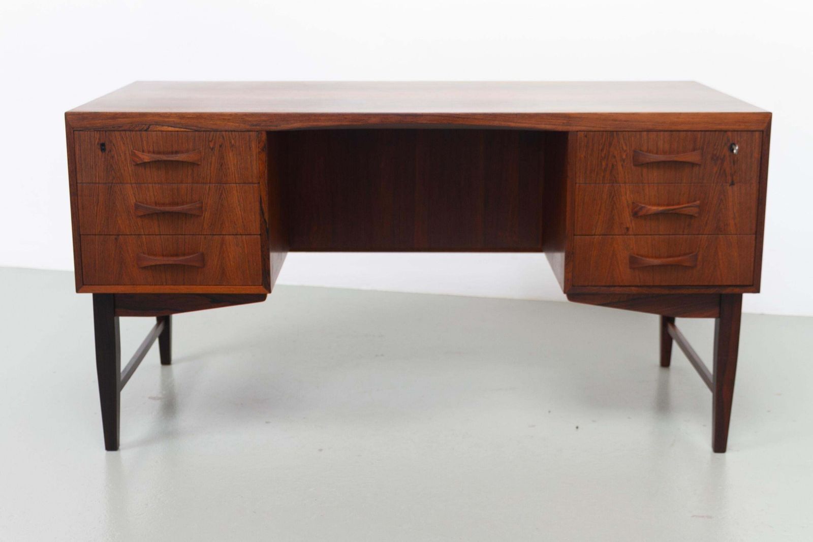 Danish Mid Century Freestanding Rosewood Desk By Clausen & Søn, 1960s. photo for sale