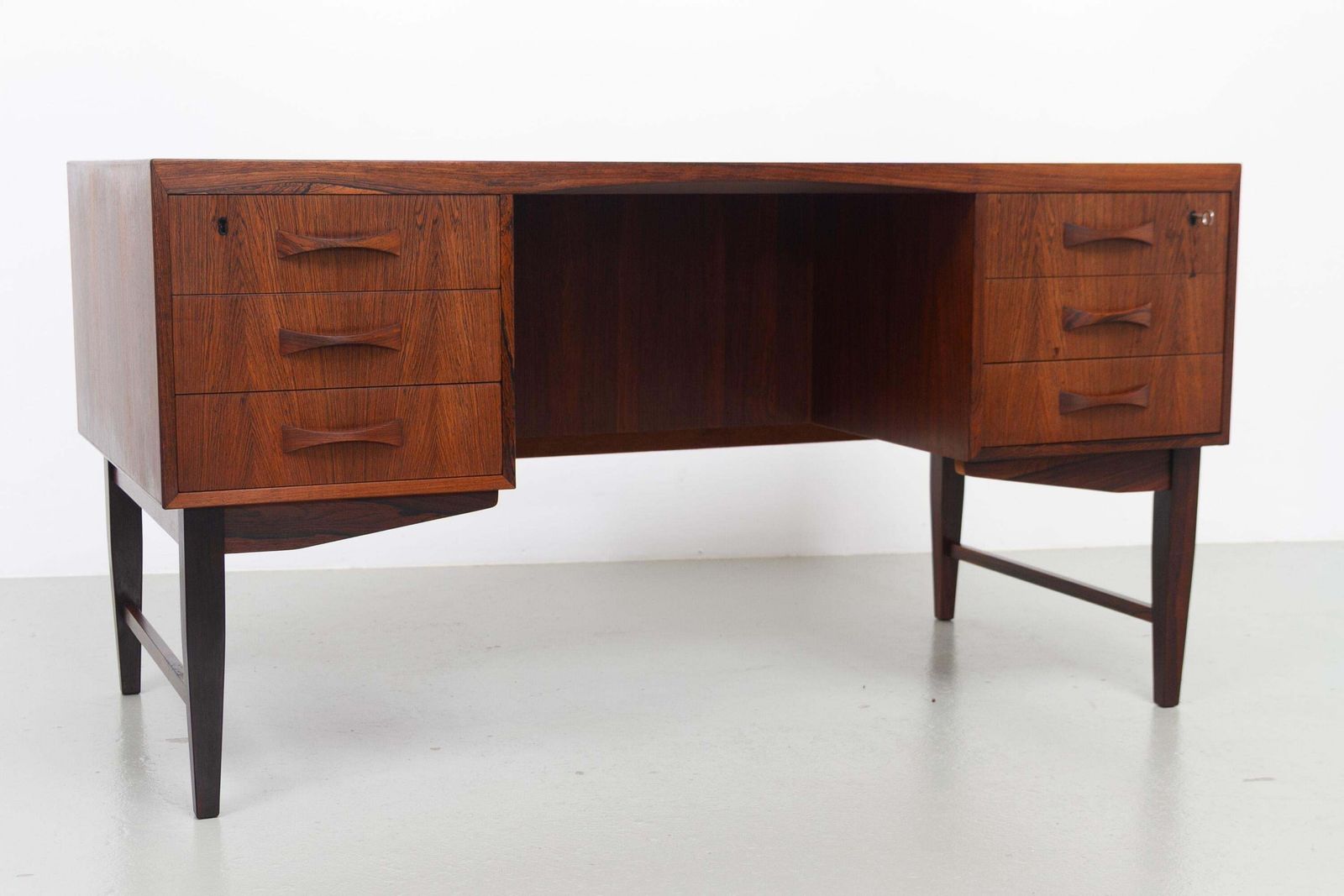 Danish Mid Century Freestanding Rosewood Desk By Clausen & Søn, 1960s. photo Furniture