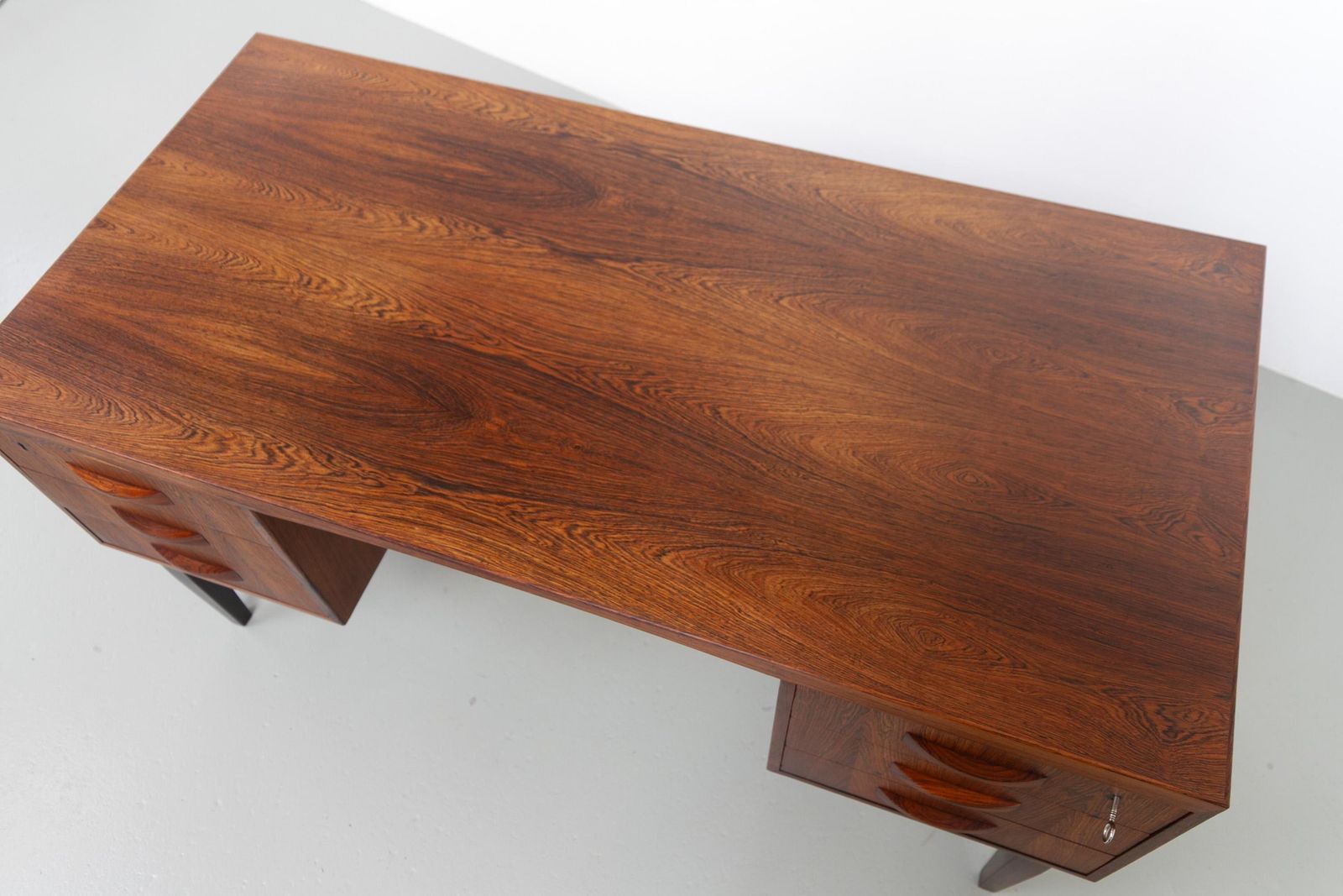 photo furniture Danish Mid Century Freestanding Rosewood Desk By Clausen & Søn, 1960s.