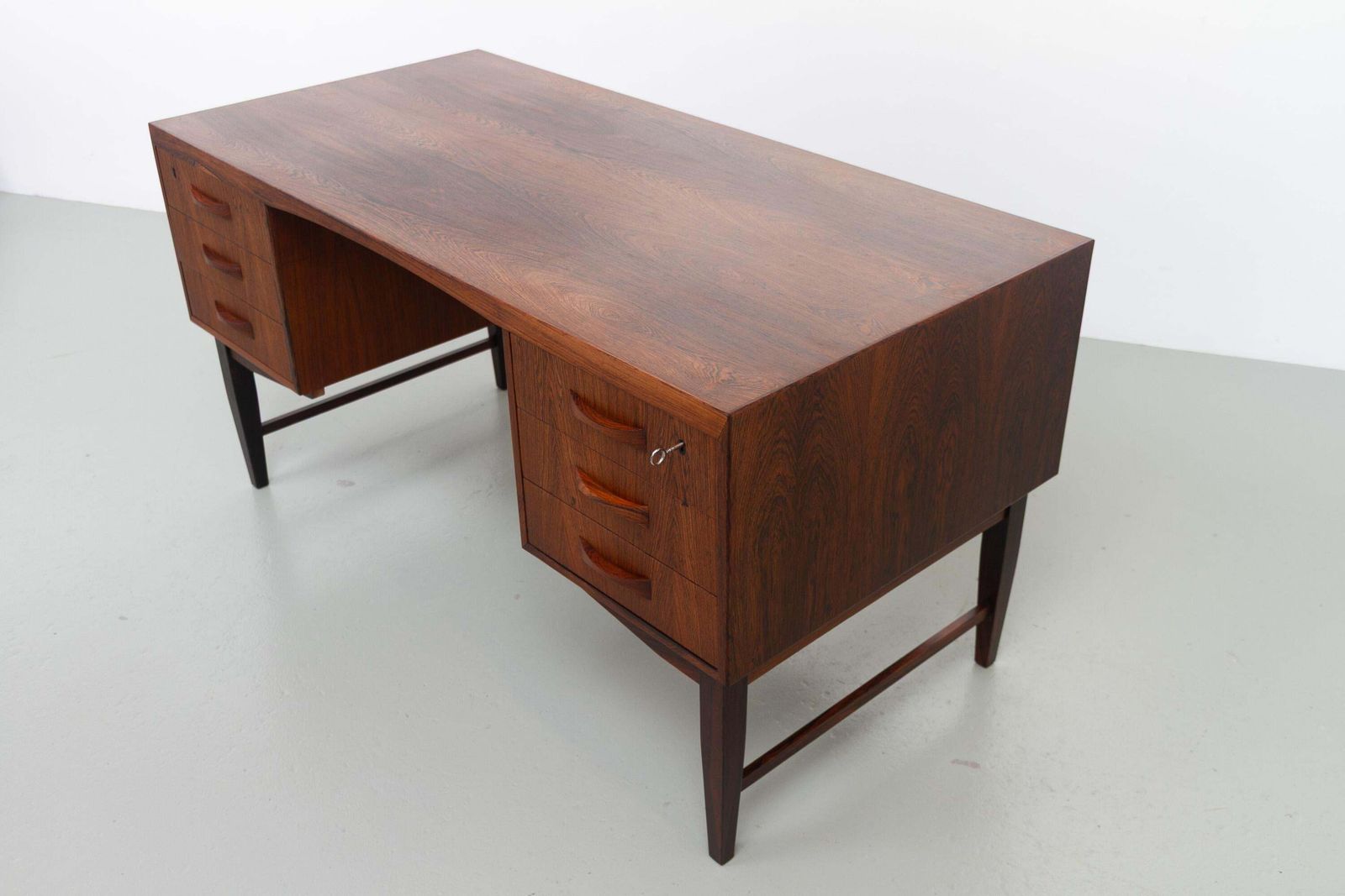 Furniture Danish Mid Century Freestanding Rosewood Desk By Clausen & Søn, 1960s. photo