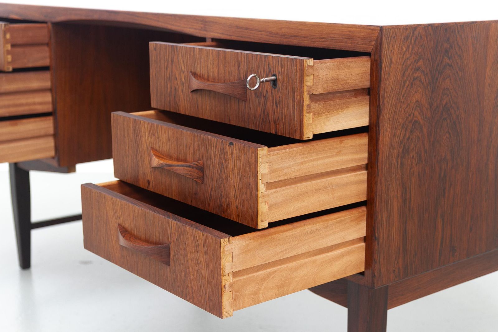 photo buy Danish Mid Century Freestanding Rosewood Desk By Clausen & Søn, 1960s.