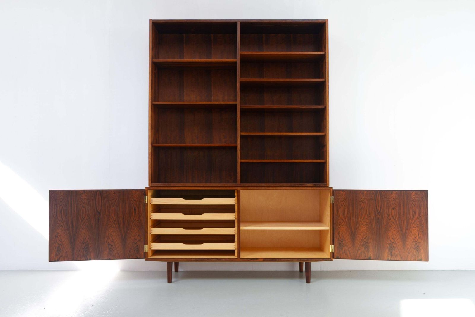 photo for sale Danish Rosewood Bookcase With Sideboard By Carlo Jensen For Hundevad, 1960s.