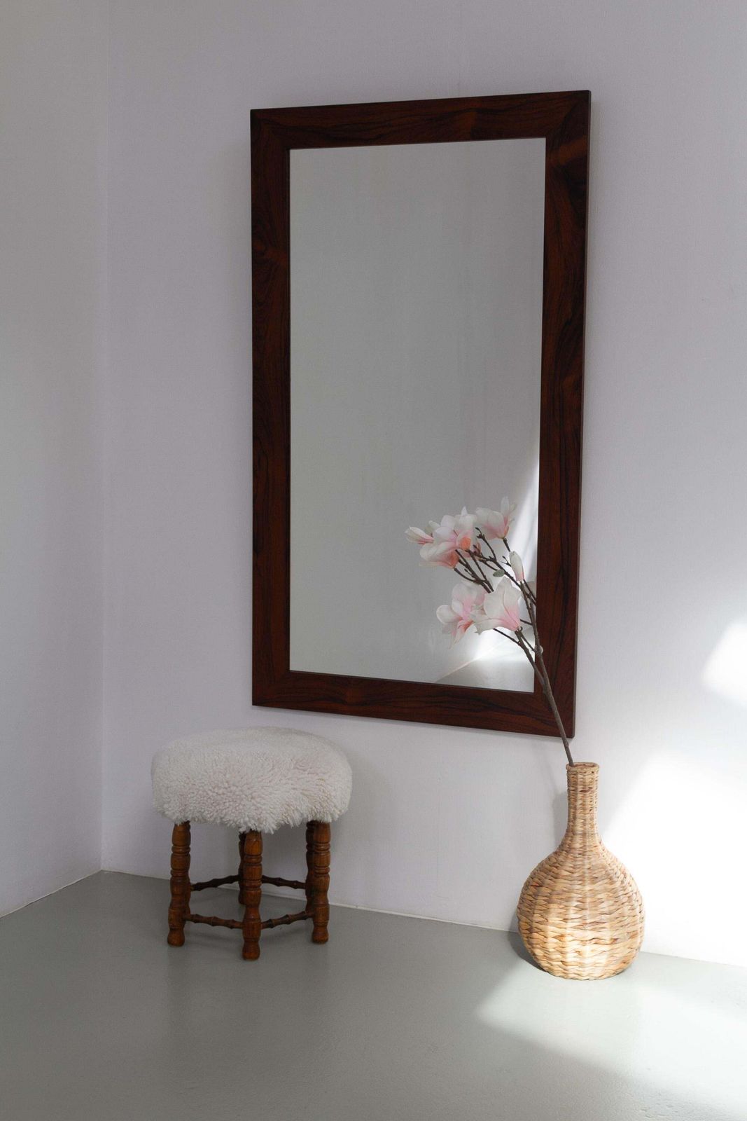 photo buy Large Danish Mid Century Modern Rosewood Mirror, 1970s.