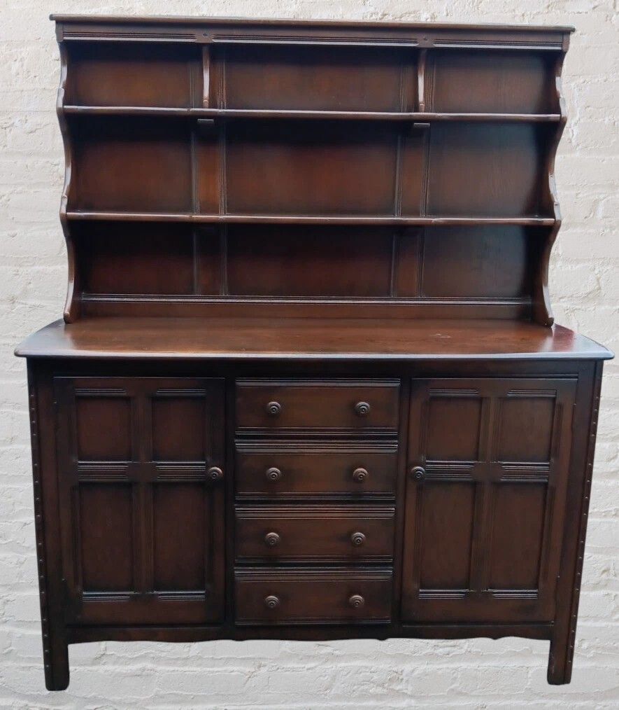 Ercol Dresser 4 Drawers 2 Cupboards And Shelved Top