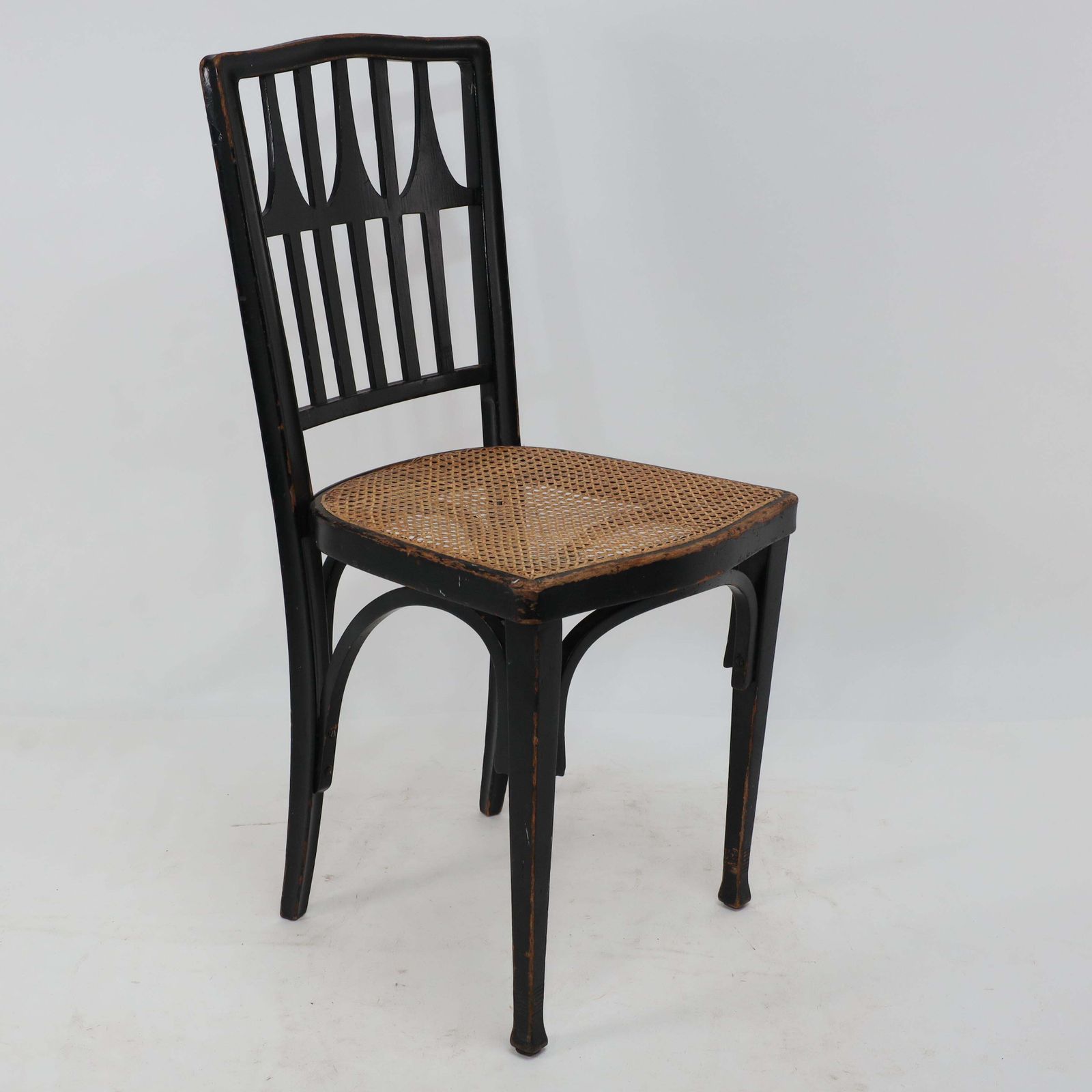 Gustav Siegel For J And J Kohn. Three Ebonised Bentwood Dining Or Cafe Chairs. photo furniture