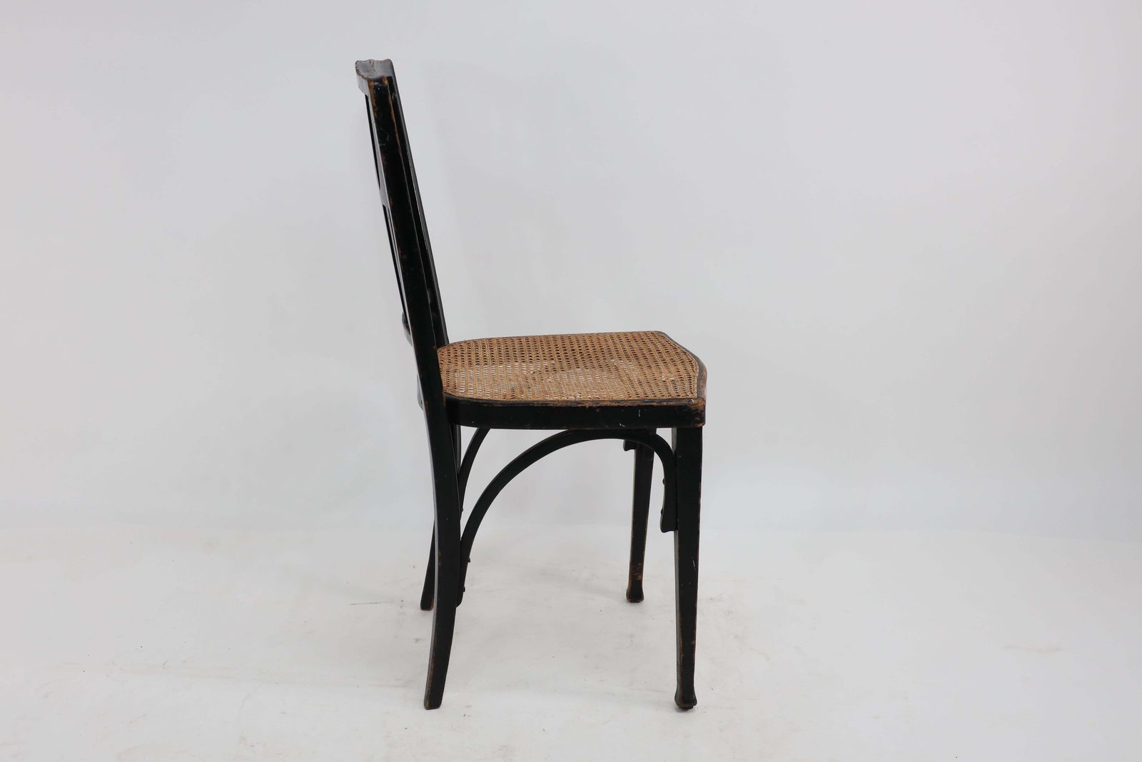 Gustav Siegel For J And J Kohn. Three Ebonised Bentwood Dining Or Cafe Chairs. photo for sale
