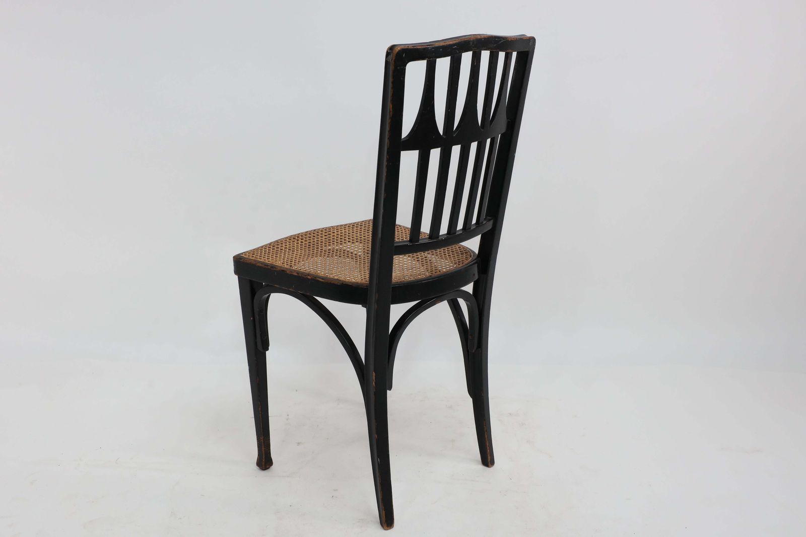 Gustav Siegel For J And J Kohn. Three Ebonised Bentwood Dining Or Cafe Chairs. photo vinterior
