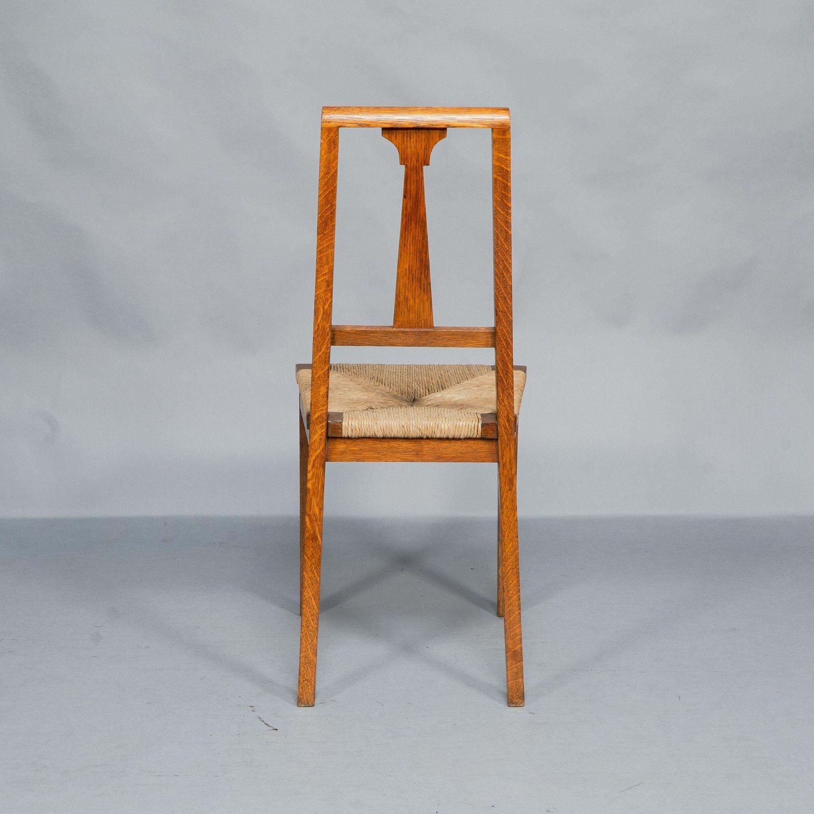photo furniture Wylie & Lochhead. Pair Of Arts & Crafts Oak Side Chairs
