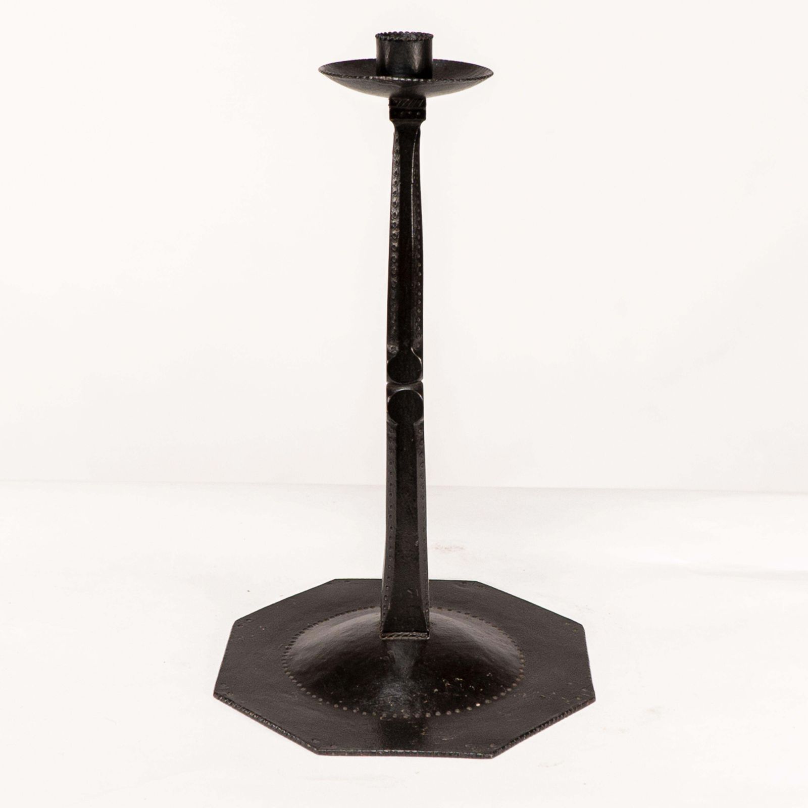 Ernest Gimson & Made By Alfred Bucknell. A Rare Unusually Tall Steel Candlestick photo for sale