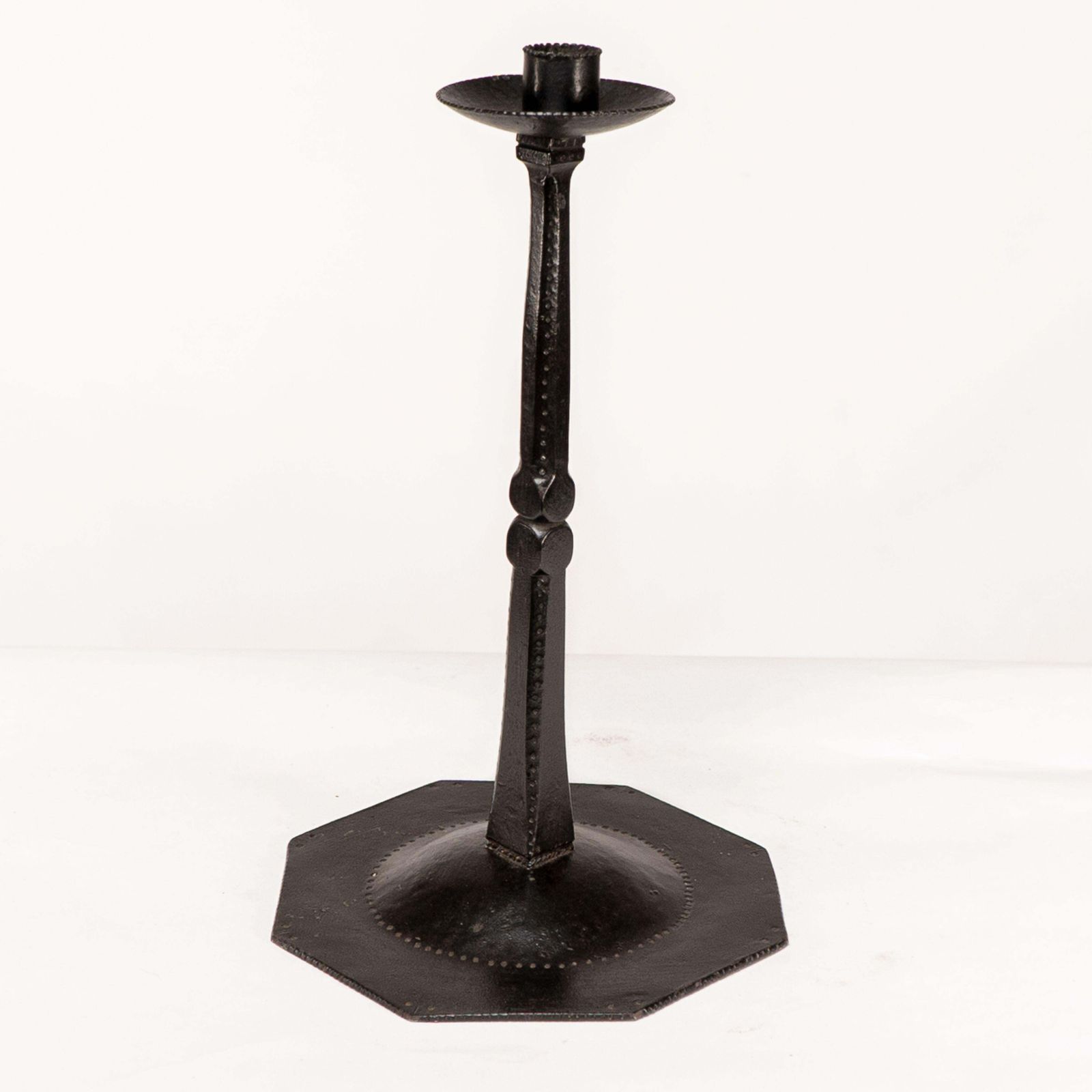 Ernest Gimson & Made By Alfred Bucknell. A Rare Unusually Tall Steel Candlestick photo vinterior