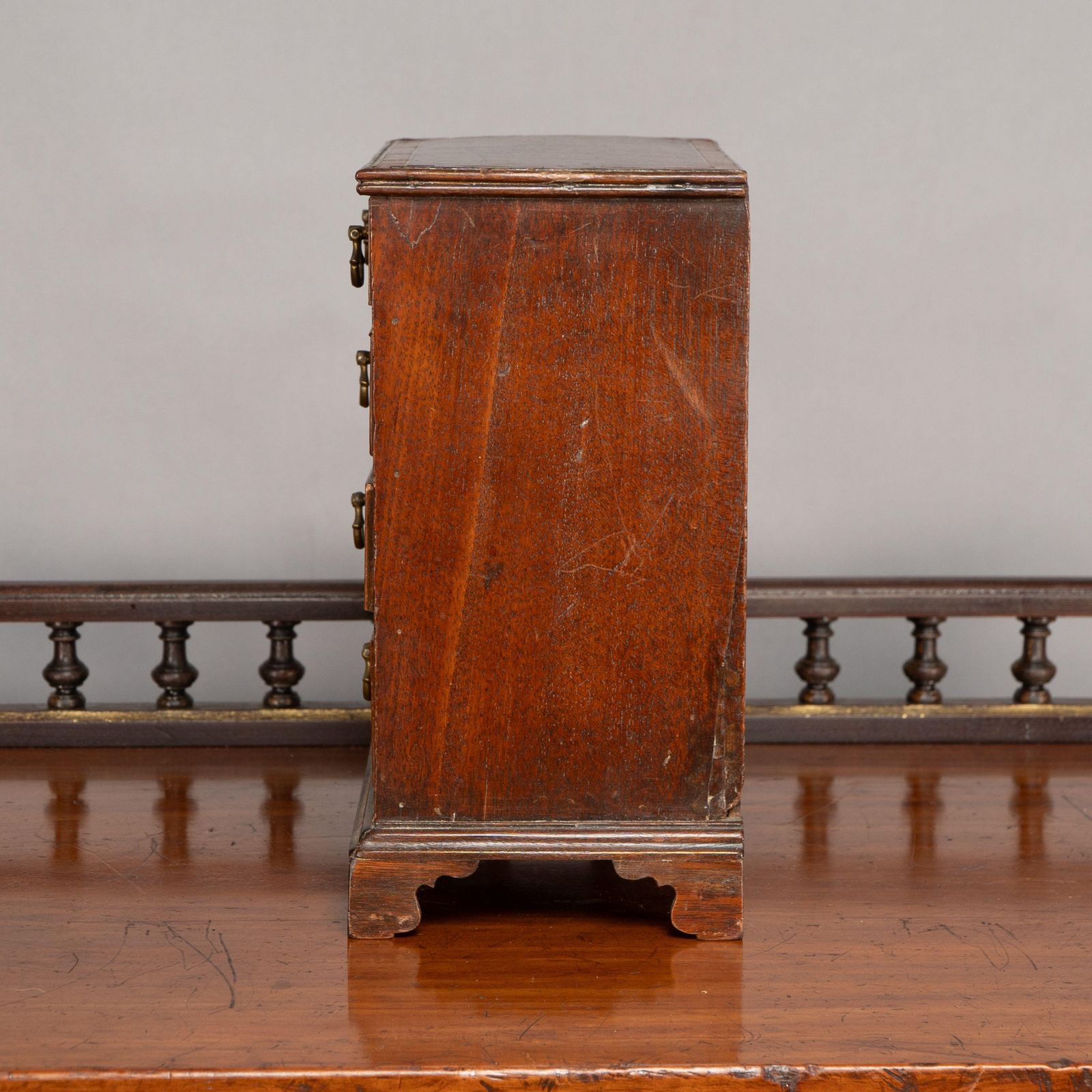 A Fine Georgian Walnut Miniature Chest Of Drawers photo for sale