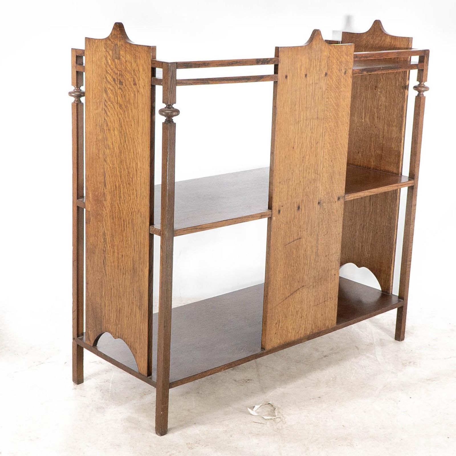 A Glasgow School Arts & Crafts Oak Buffet W/ Plank Sides And Central Plank Back photo Furniture