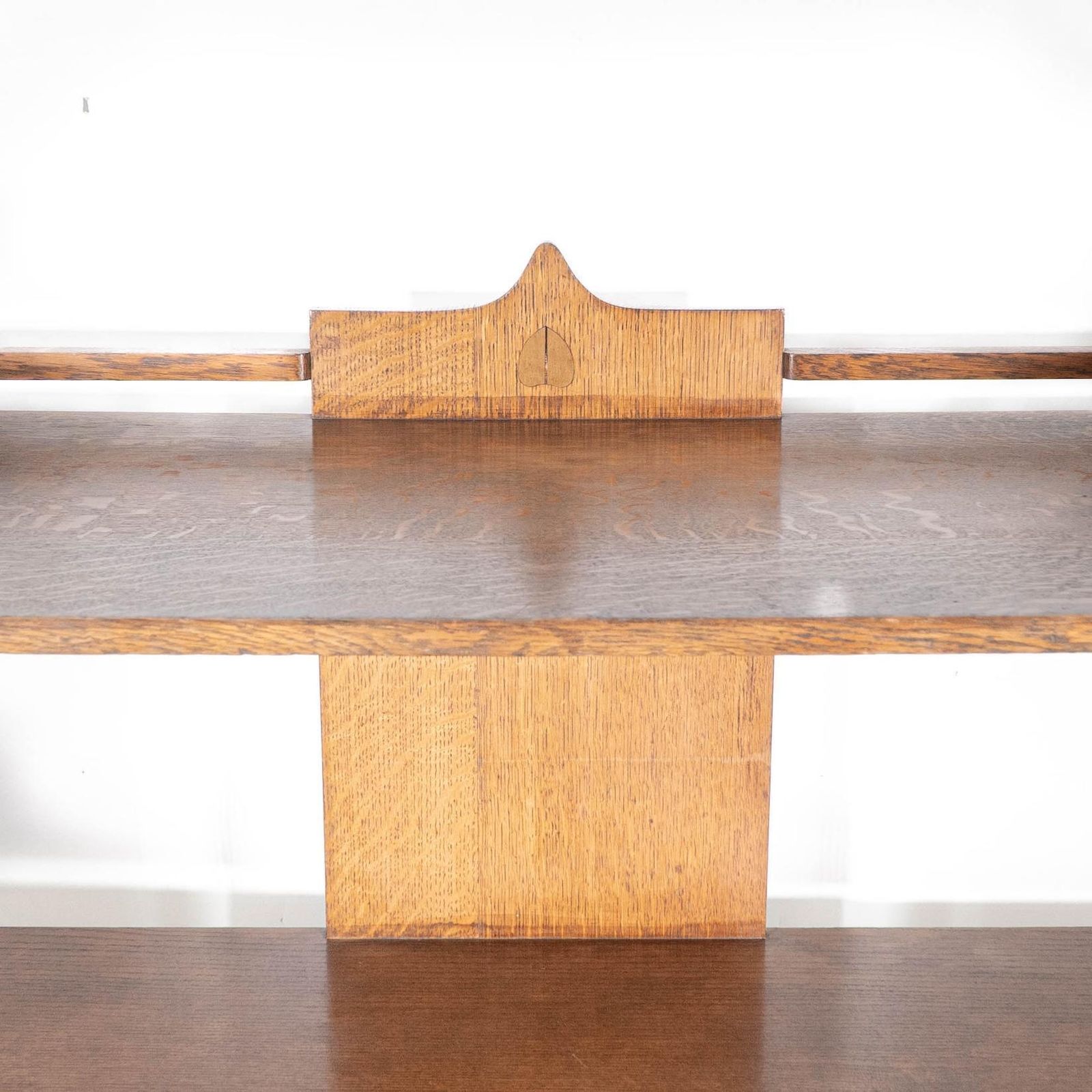 photo for sale A Glasgow School Arts & Crafts Oak Buffet W/ Plank Sides And Central Plank Back