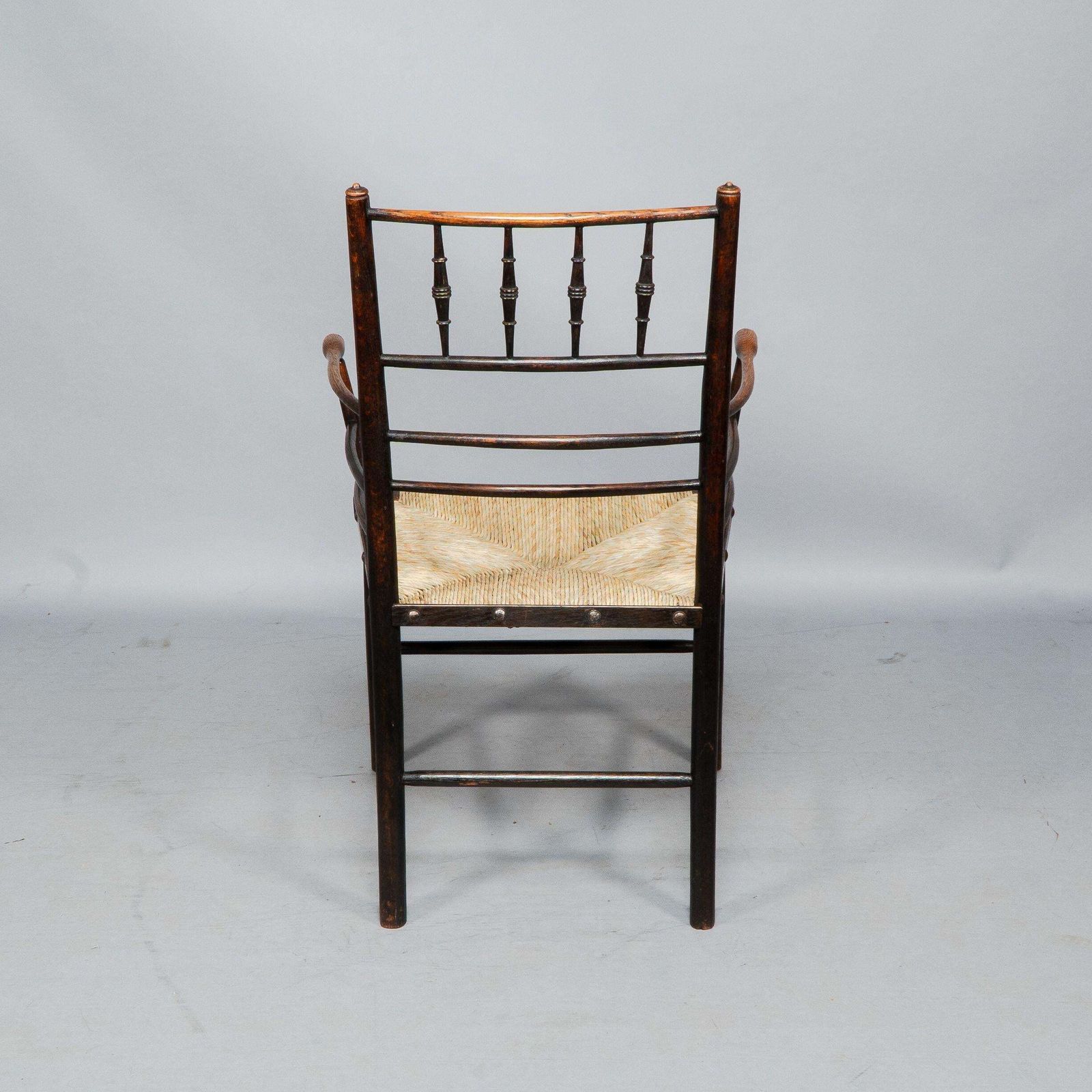 Attributed To Philip Webb Rare Pair Of Large Sussex Armchairs, Fully Restored photo vintage