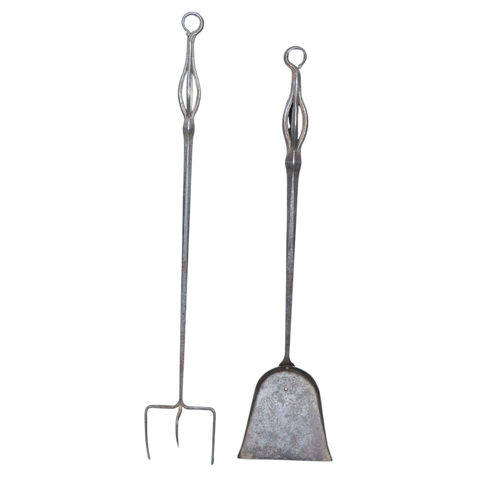 A Pair Of Arts And Crafts Steel Fire Utensils