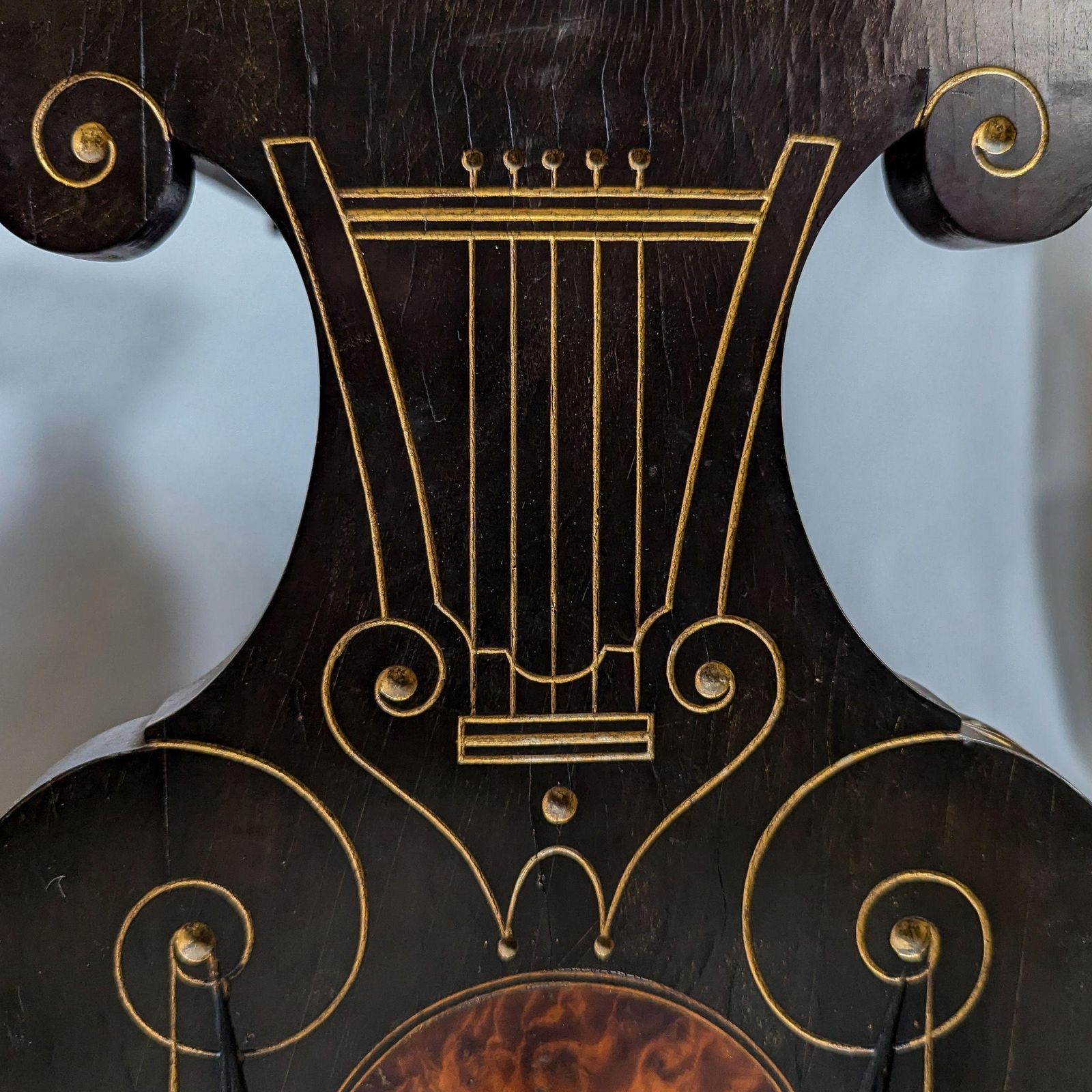photo buy An Aesthetic Movement Amboyna And Ebonized Music Cabinet With Gilt Decoration