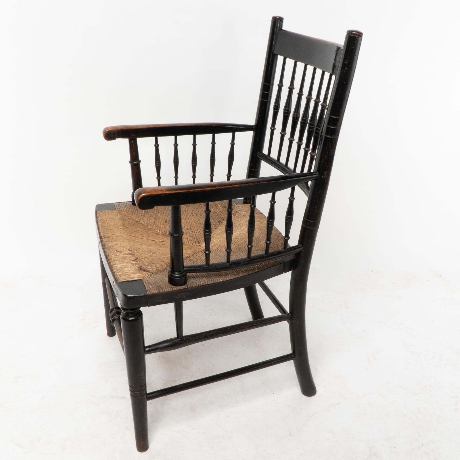 Liberty & Co, Attributed. An Aesthetic Movement Rush Seat Armchair photo Furniture
