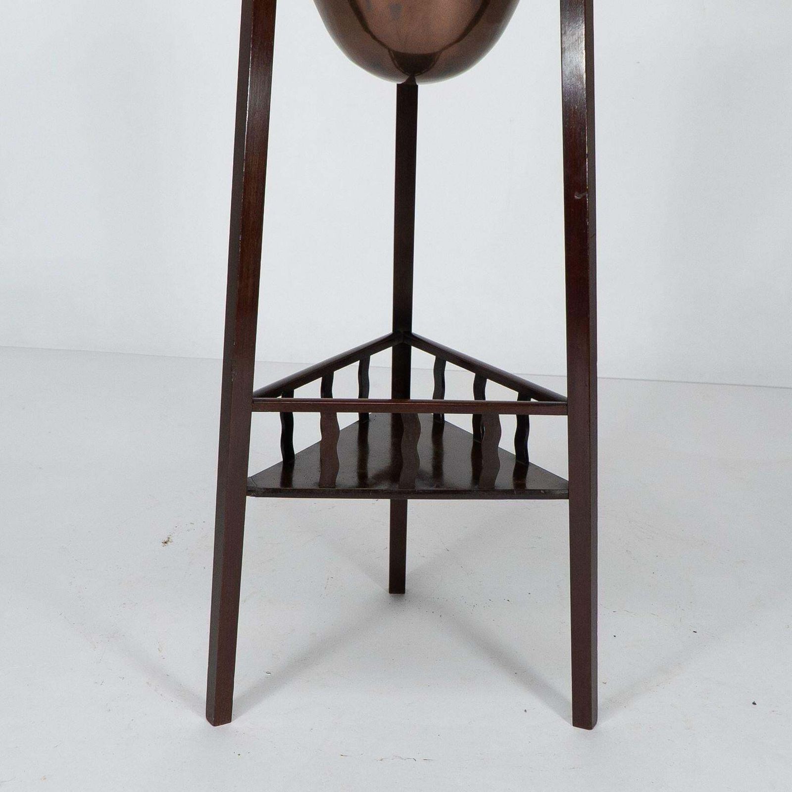 Home Decor Shapland & Petter. A Rare Arts & Crafts Two Tier Walnut Three Leg Plant Stand photo