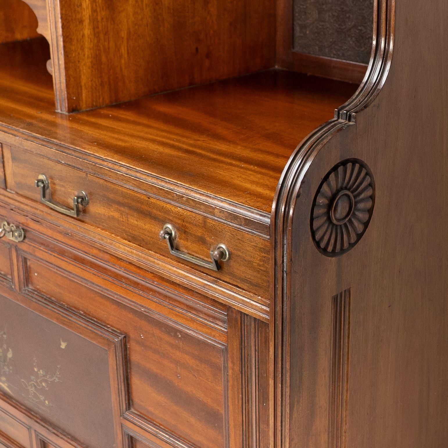 photo furniture Lambs Of Manchester. An Anglo Japanese Secretaire Bookcase With Lacquered Panel