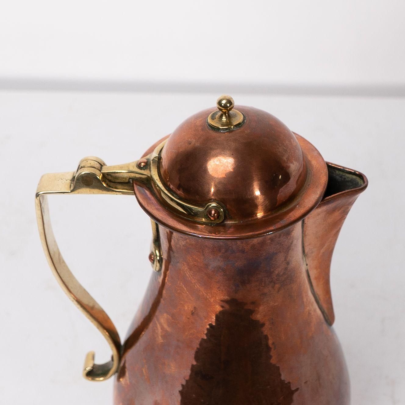 photo for sale Birmingham Guild Of Handicraft. An Arts & Crafts Copper And Brass Chocolate Jug