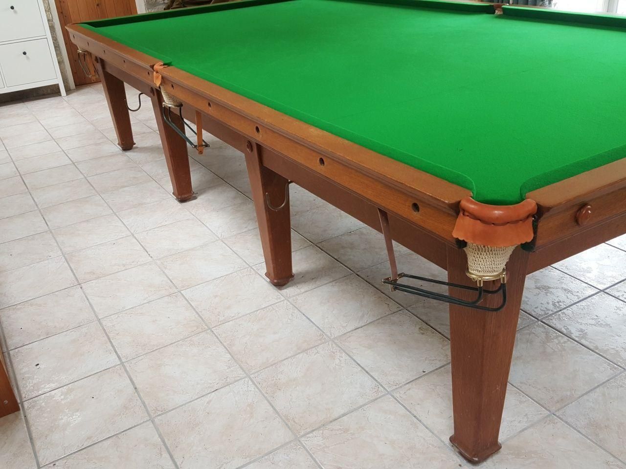 C F A Voysey. A Rare Arts And Crafts 12' X 6' Full Size Oak Snooker Table photo for sale