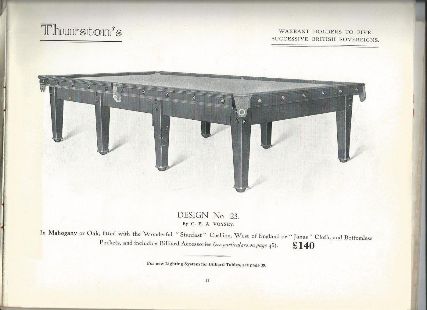 28562.0 C F A Voysey. A Rare Arts And Crafts 12' X 6' Full Size Oak Snooker Table photo