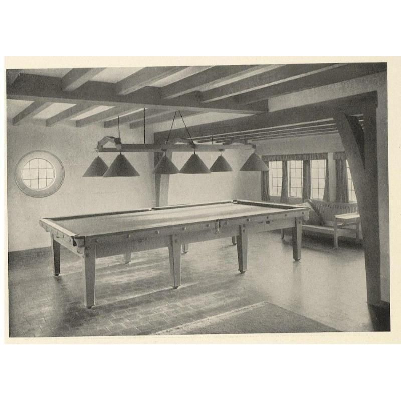 photo vinterior C F A Voysey. A Rare Arts And Crafts 12' X 6' Full Size Oak Snooker Table