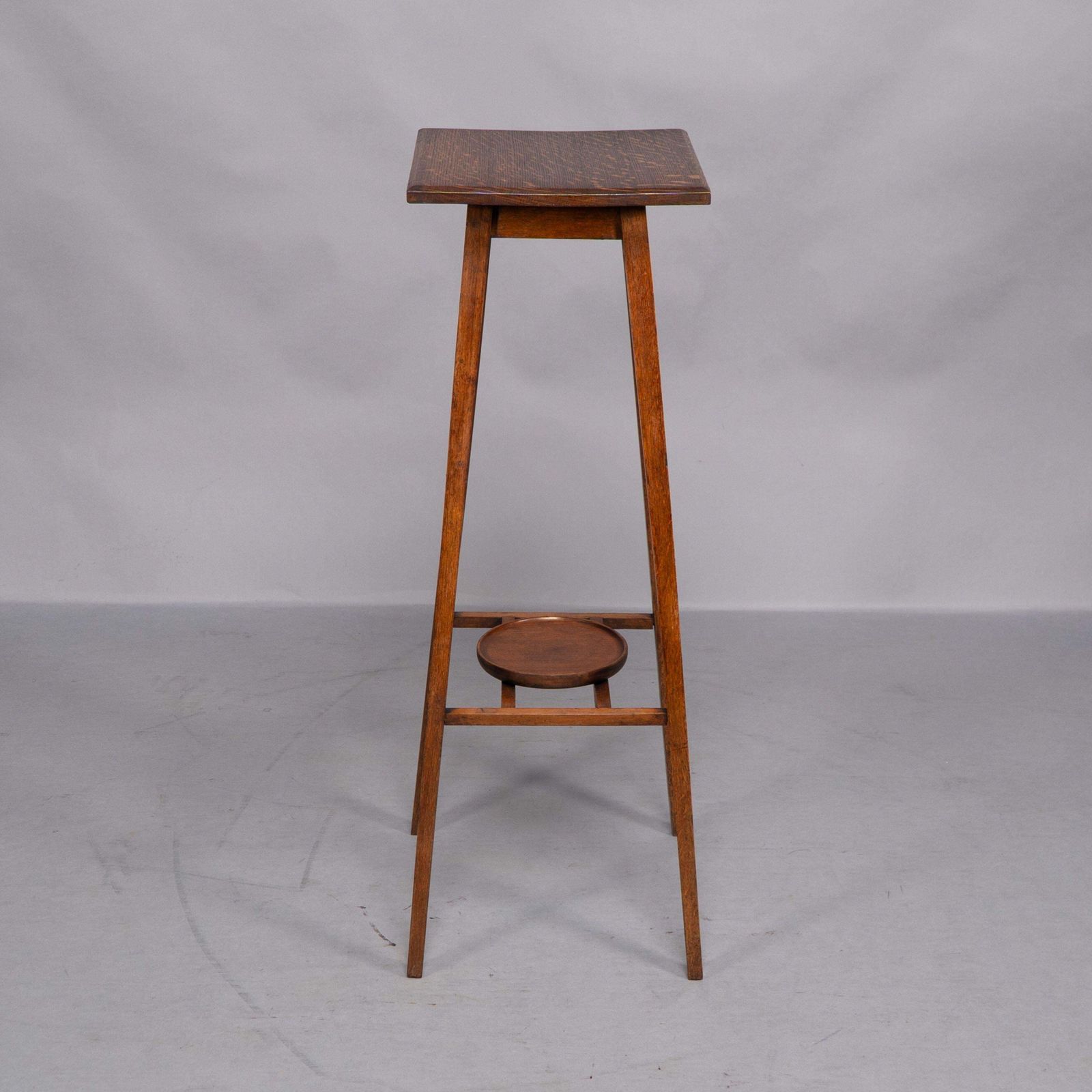 A Rare Pair Of Arts & Crafts Oak Plant Stands With Square Tops And Tapering Legs photo 8977.0