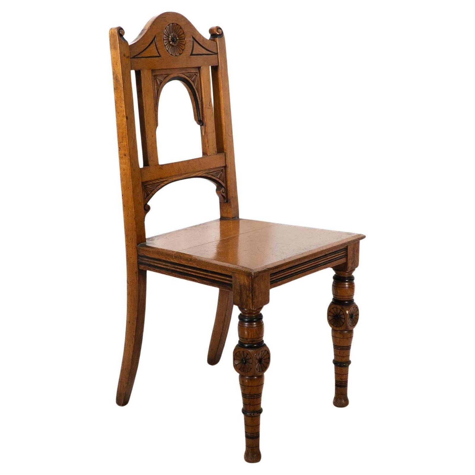 Alfred Waterhouse Attributed For James Lamb. A Gothic Revival Oak Hall Chair