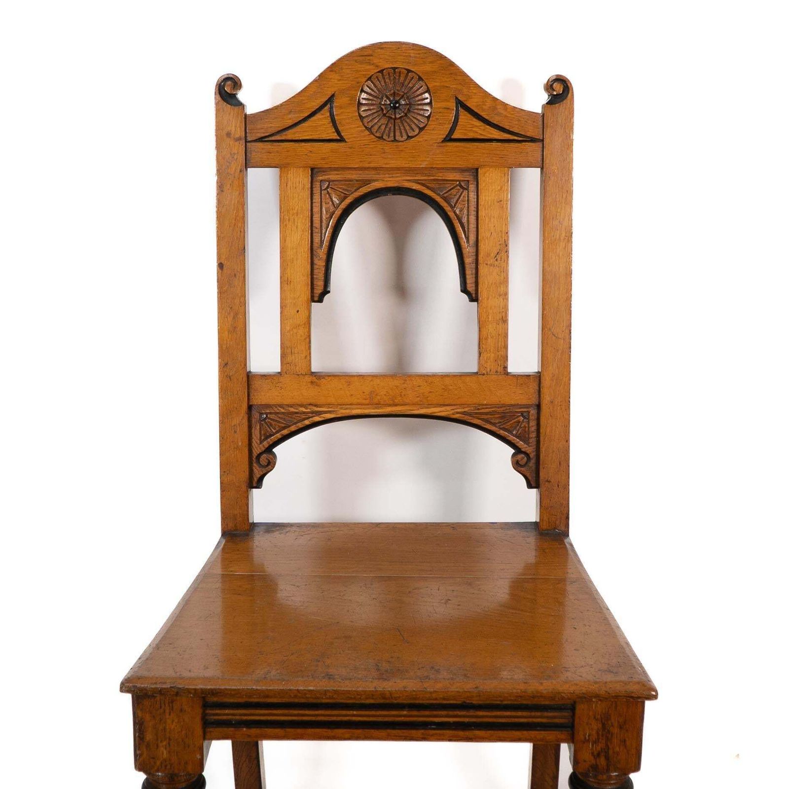 Alfred Waterhouse Attributed For James Lamb. A Gothic Revival Oak Hall Chair photo vinterior