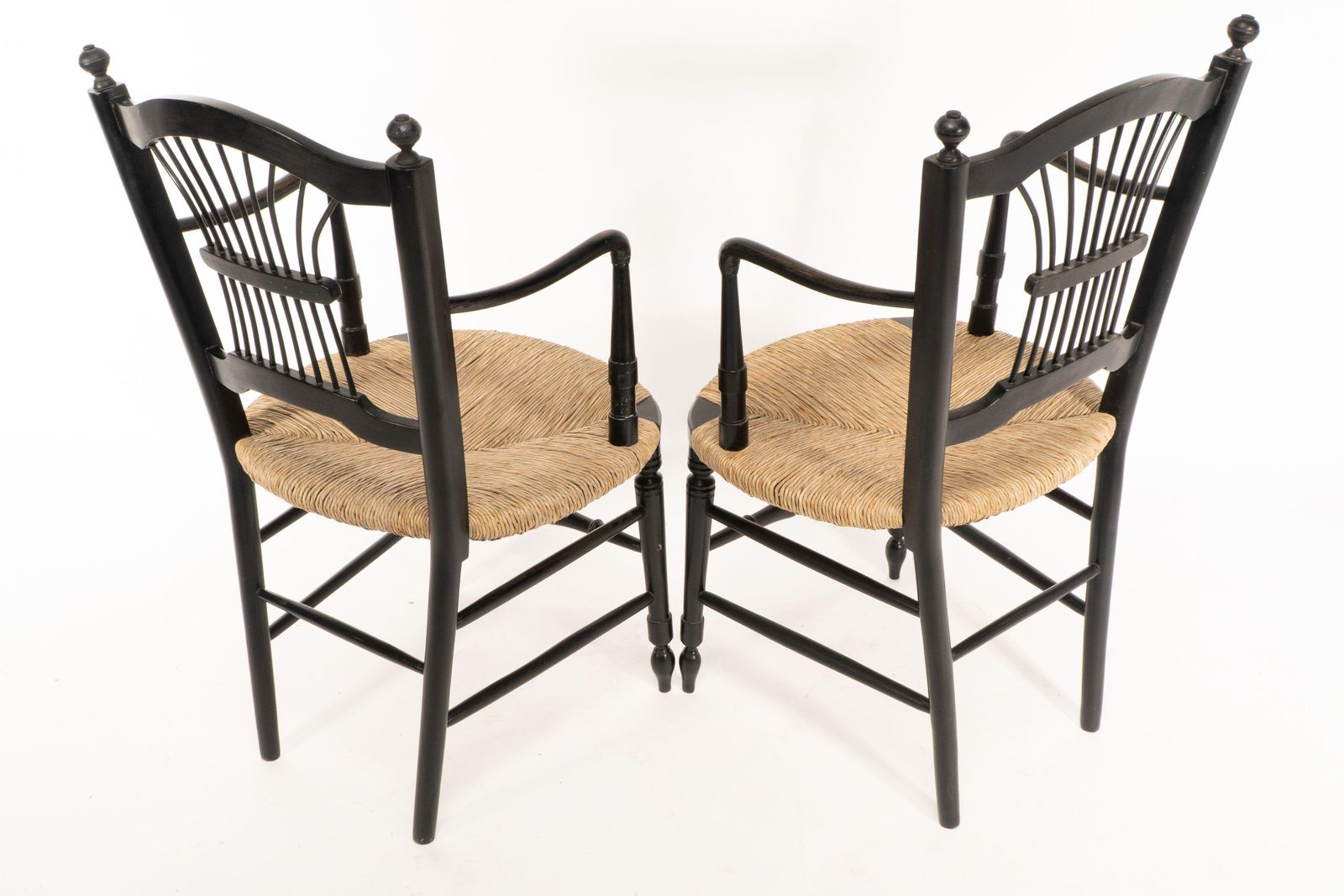 Dante Rossetti For Morris And Co. A Pair Of Rush Seated Armchairs photo Furniture