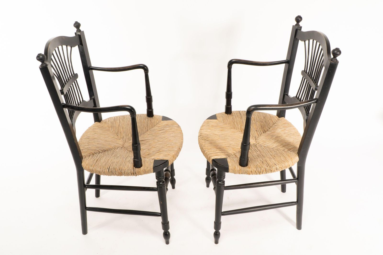 Dante Rossetti For Morris And Co. A Pair Of Rush Seated Armchairs photo vinterior