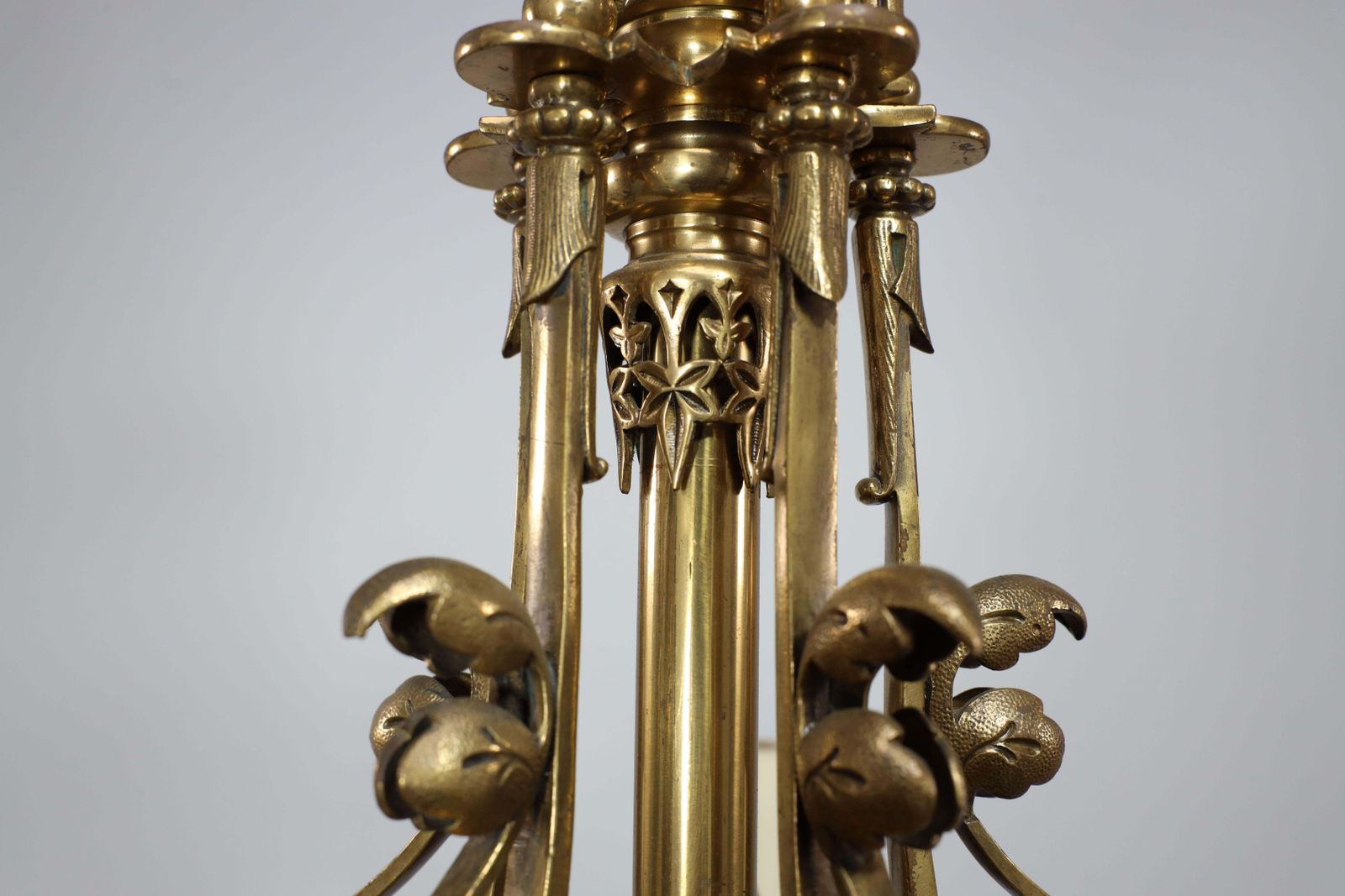photo for sale DR Christopher Dresser (Manner). An Aesthetic Movement Brass Five Arm Chandelier