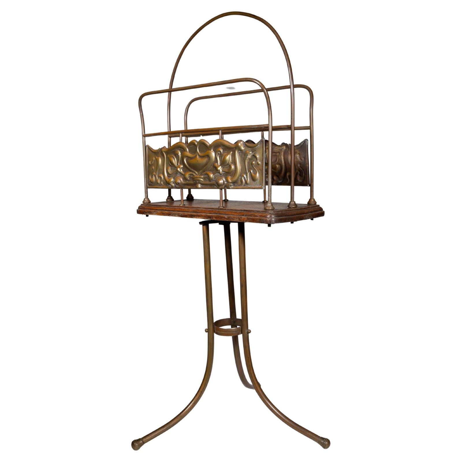Townshends Brassfounders. An Arts & Crafts Revolving Tripod Magazine Rack