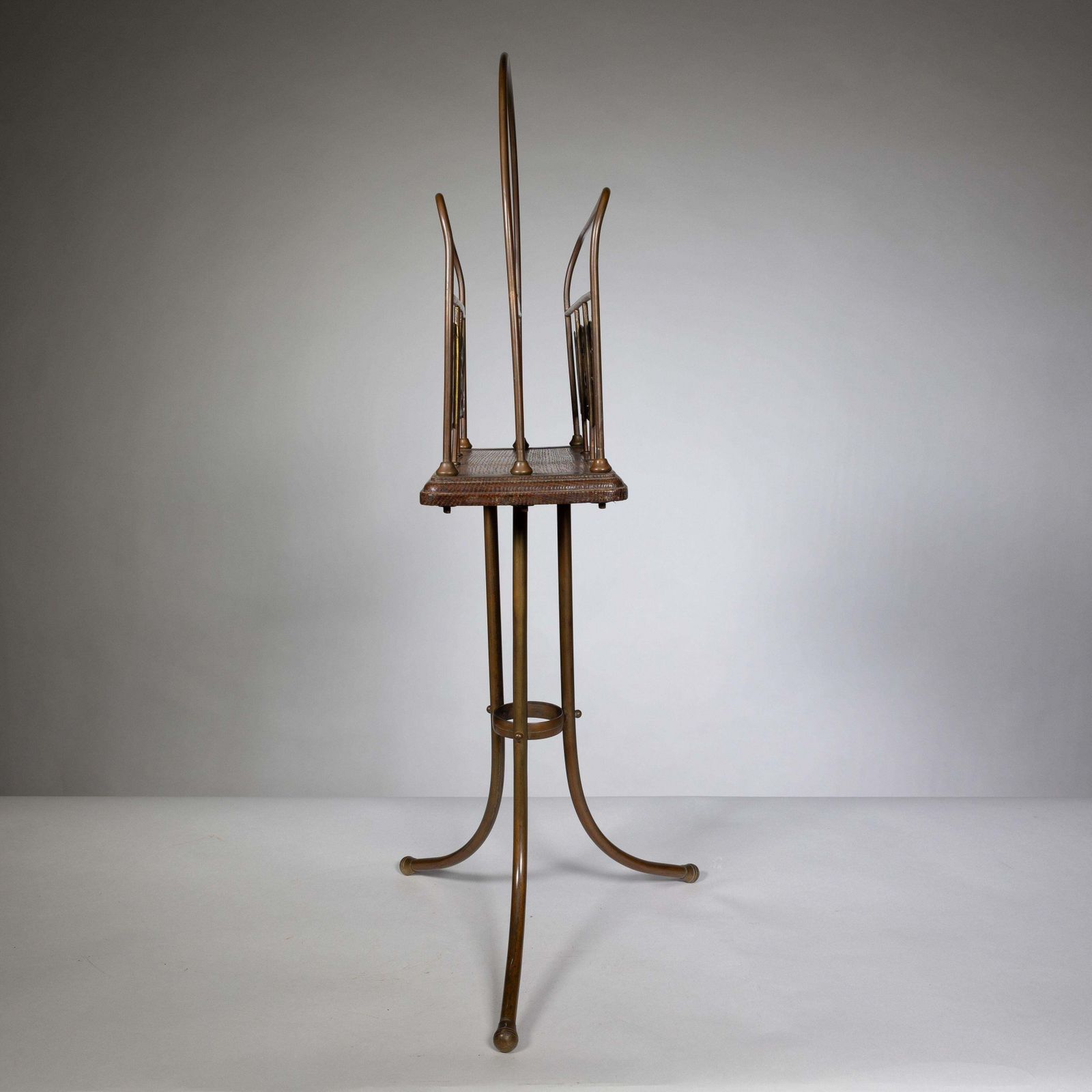 Townshends Brassfounders. An Arts & Crafts Revolving Tripod Magazine Rack photo 765.0