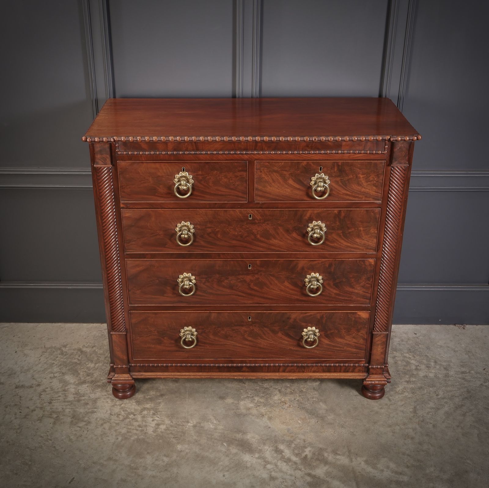 Antique Flame Mahogany Scottish Chest photo for sale