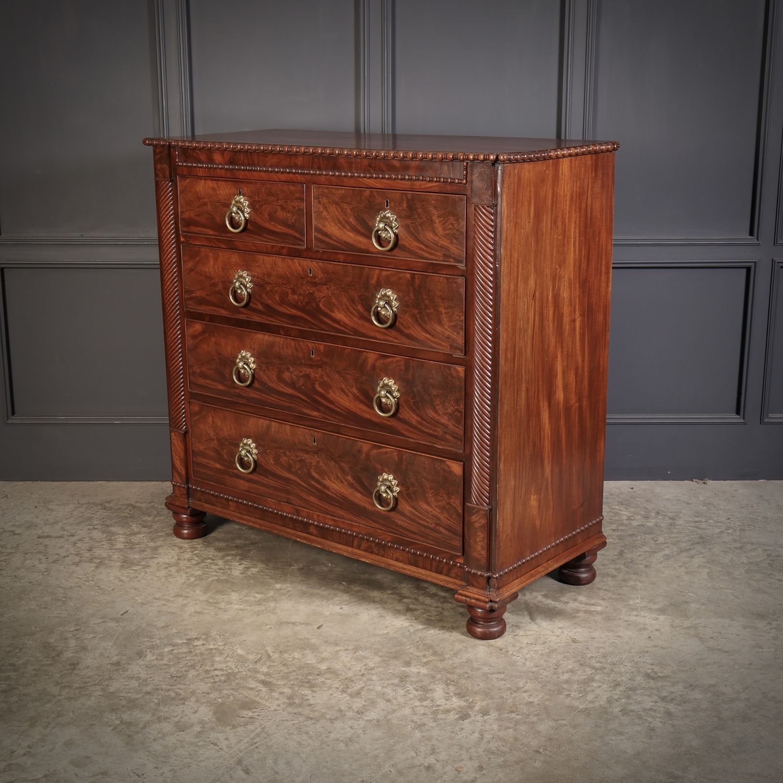 photo for sale Antique Flame Mahogany Scottish Chest