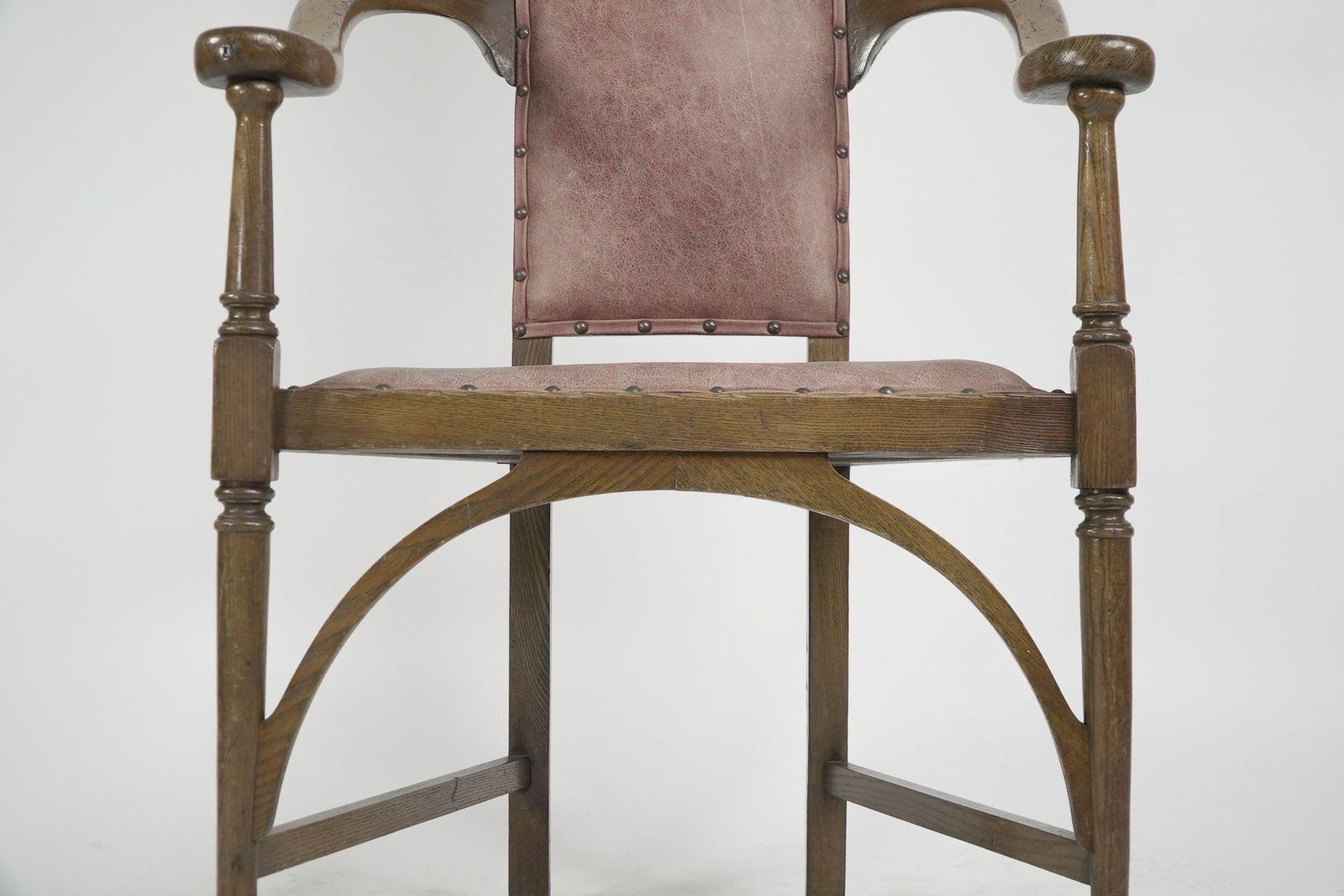 photo for sale J S Henry. An Ash Arts & Crafts Armchair With An Elongated Back & Curled Ears