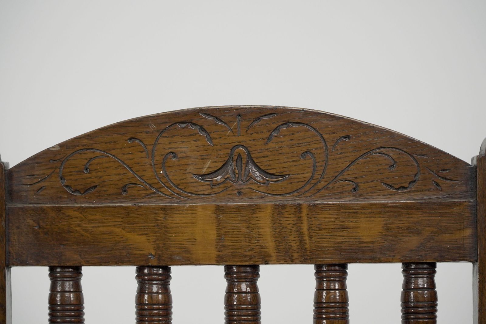 photo for sale A Pair Of Substantial Gothic Revival Oak Hall Chairs With Period Tiles